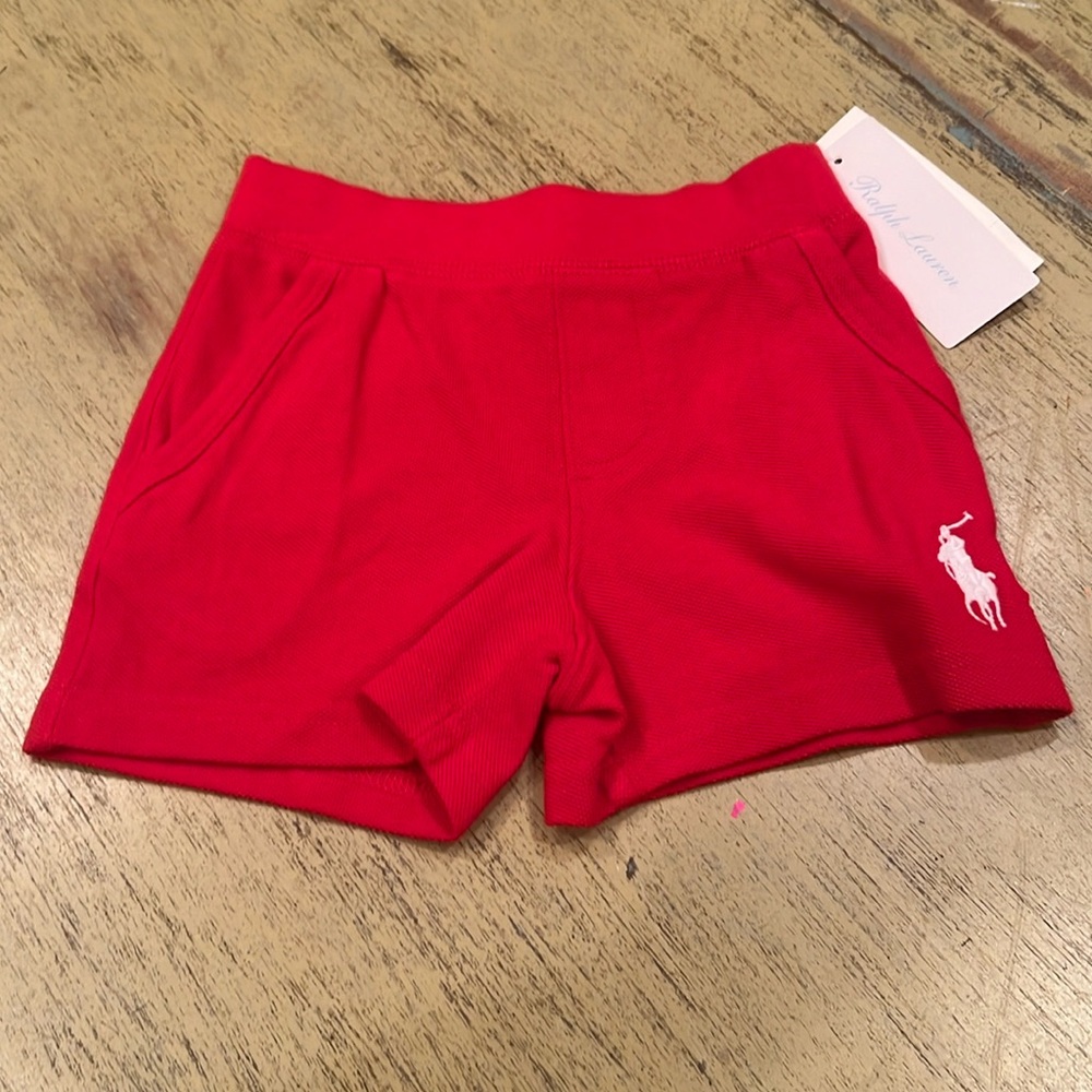 Ralph Lauren baby pull on shorts red 6m NWT